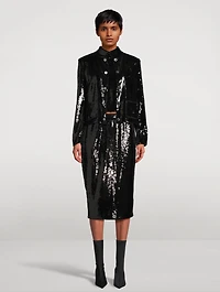 Recycled Sequin Cropped Jacket
