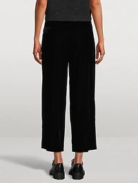 Stretch Velvet Straight-Leg Trousers