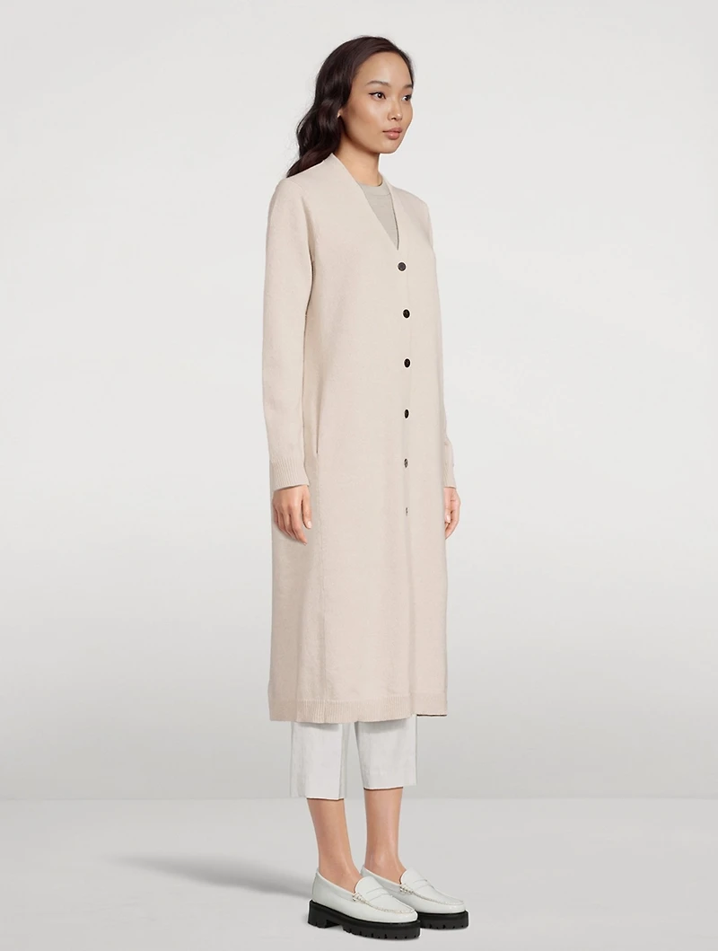 Recycled Wool And Cashmere Long Cardigan