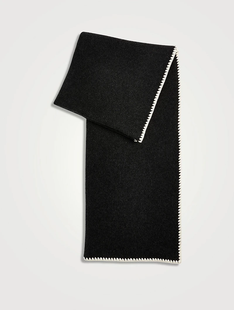 Embroidered Wool And Cashmere Scarf