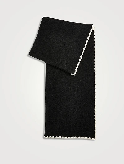 Embroidered Wool And Cashmere Scarf