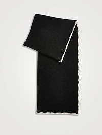 Embroidered Wool And Cashmere Scarf