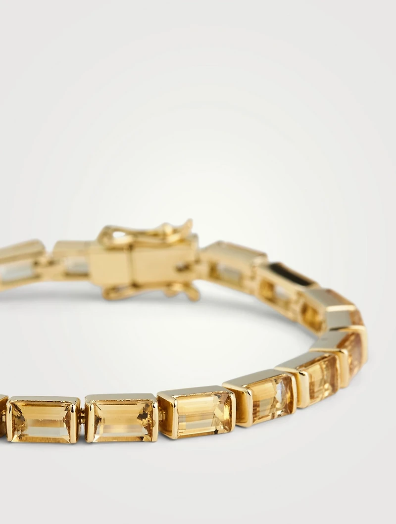 Riviera 18K Gold Bracelet With Yellow Citrine