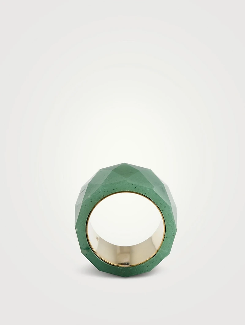 Thick Band With Green Citrine