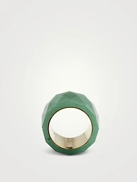 Thick Band With Green Citrine