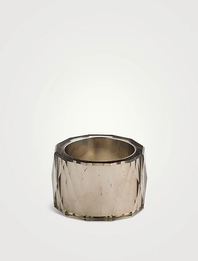 Thick Band With Smoked Citrine