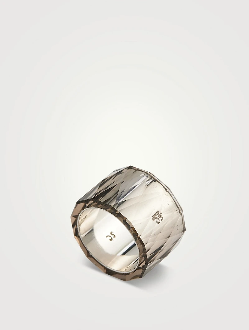Thick Band With Smoked Citrine
