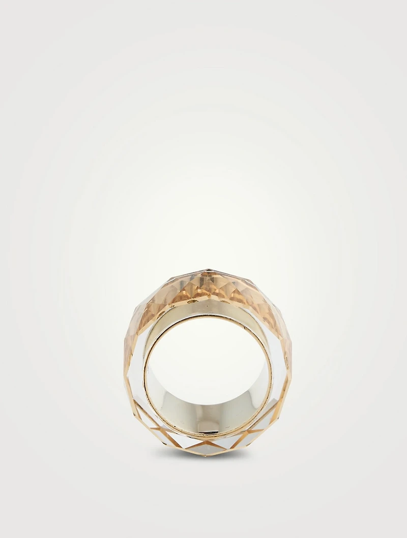 Thick Band With Clear Citrine