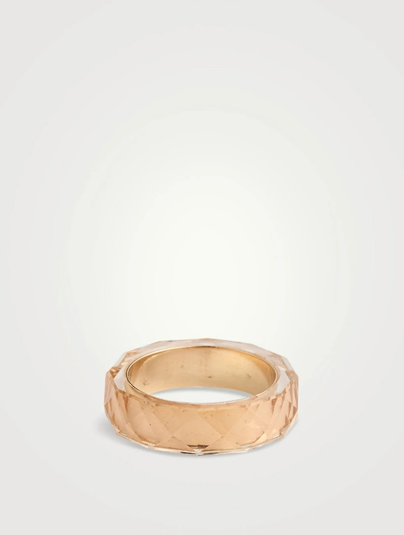 Thin Band With Clear Citrine