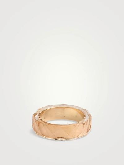 Thin Band With Clear Citrine