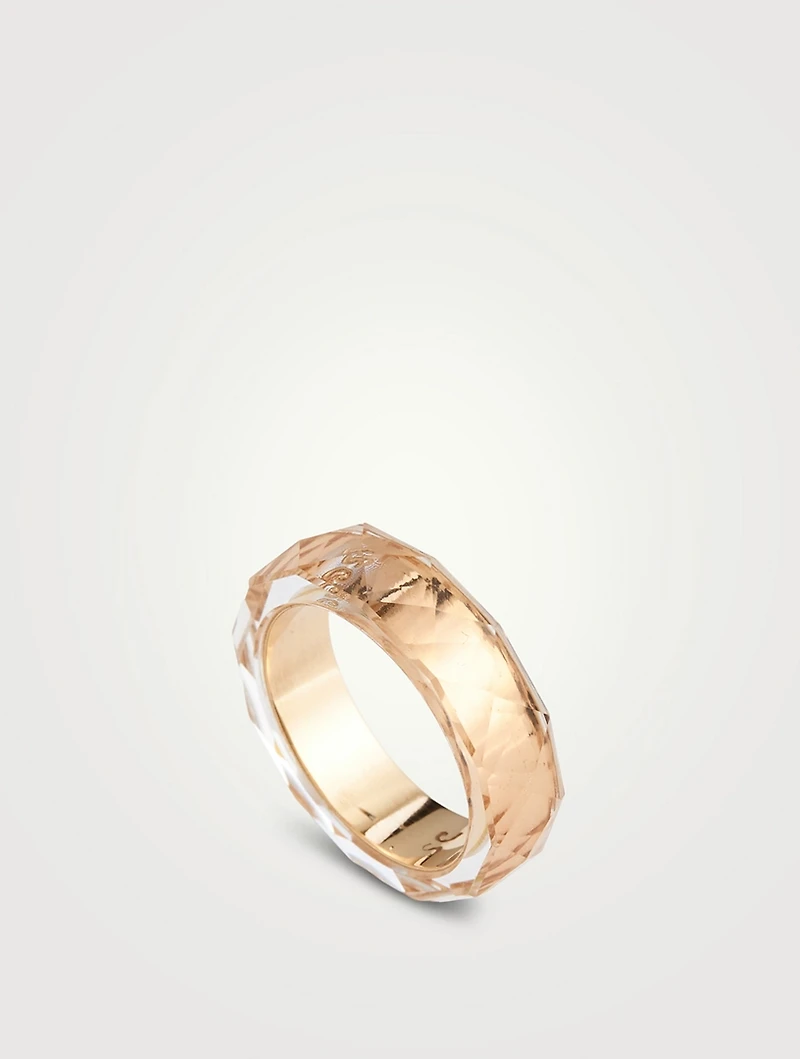 Thin Band With Clear Citrine