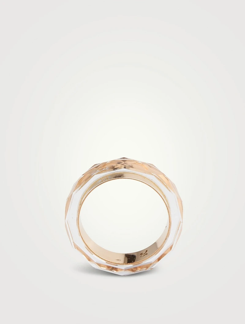 Thin Band With Clear Citrine