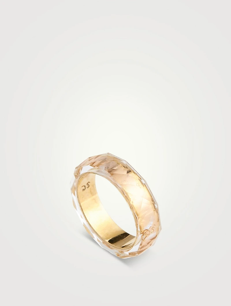 Thin Band With Translucent Citrine