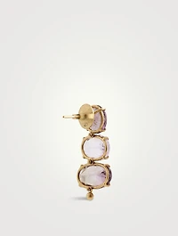 18K Gold Drop Earrings With Amethyst
