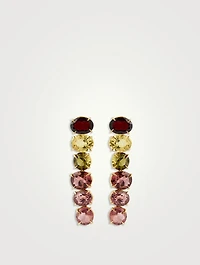 18K Gold Drop Earrings With Gemstones