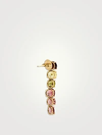 18K Gold Drop Earrings With Gemstones