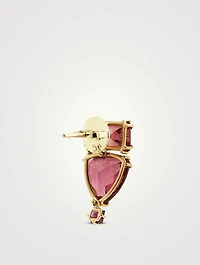 18K Gold Earrings With Pink Tourmaline
