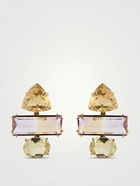 18K Gold Earrings With Gemstones