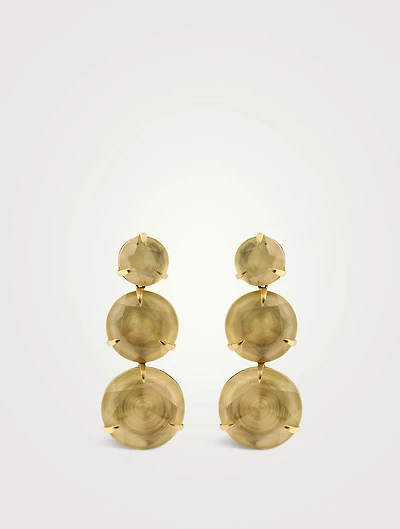 18K Gold Drop Earrings With Translucent Citrine