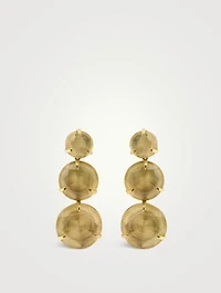 18K Gold Drop Earrings With Translucent Citrine