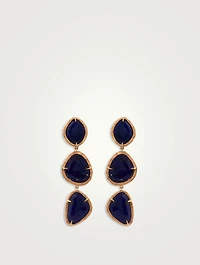18K Gold Drop Earrings With Lapis Lazuli