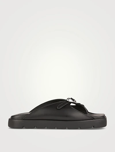 Dome Flatform Leather Sandals