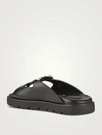 Dome Flatform Leather Sandals