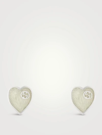 Gucci Heart Silver Stud Earrings