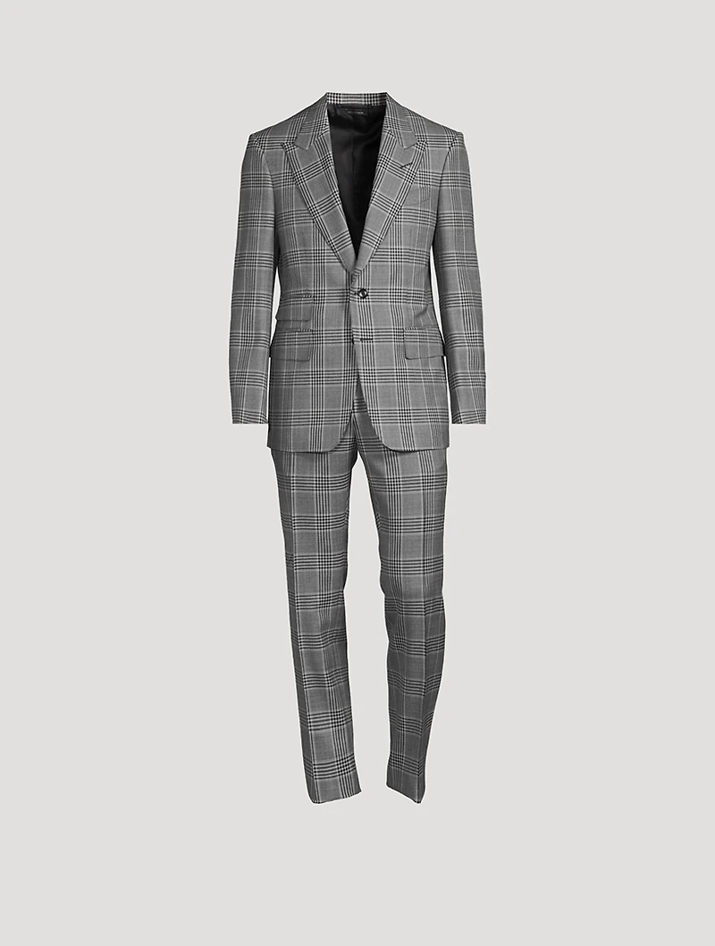 Shelton Gingham Overcheck Wool Two-Piece Suit