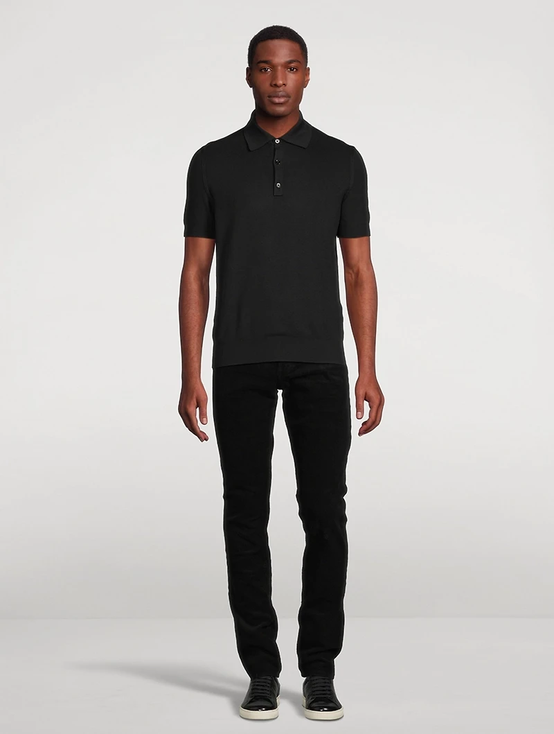 Silk Cotton Honeycomb Polo