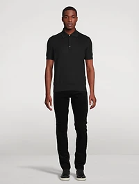 Silk Cotton Honeycomb Polo