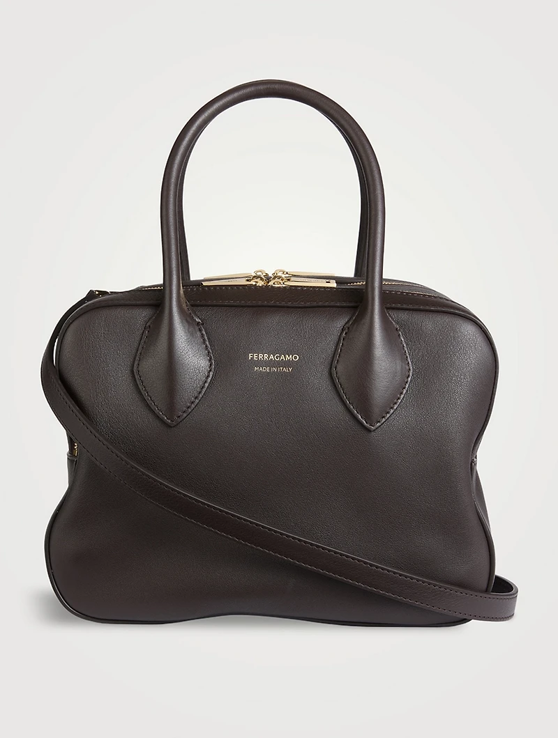 Small Star Leather Top Handle Bag