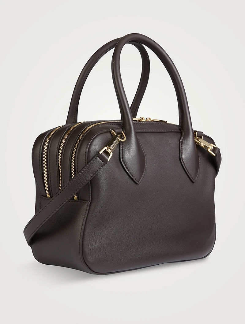 Small Star Leather Top Handle Bag