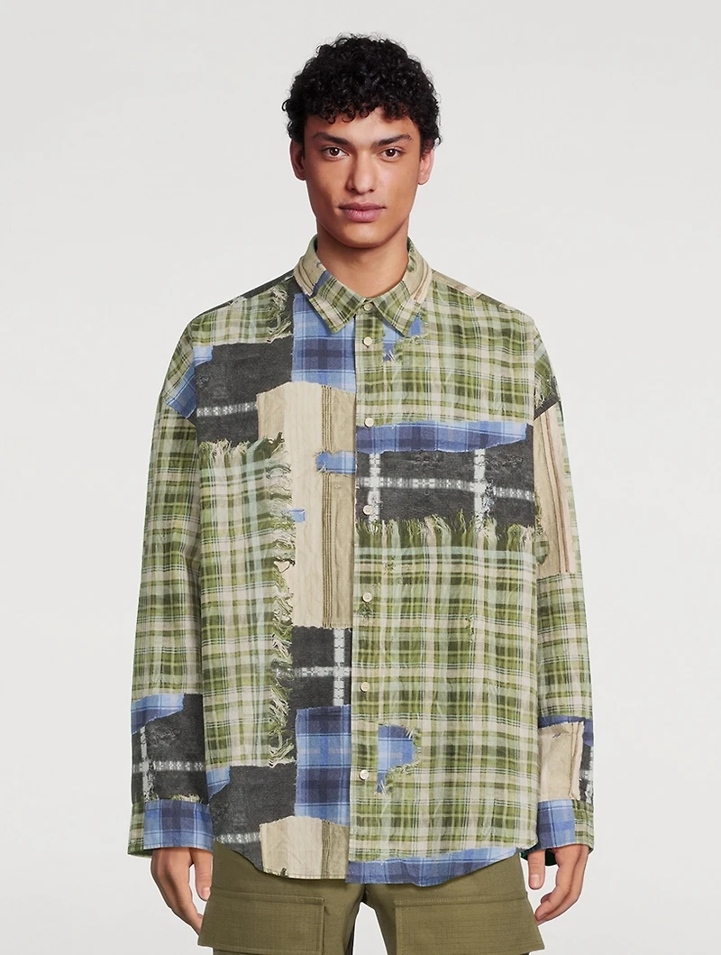 Cotton Patchwork Printed Shirt
