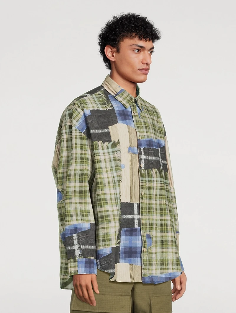 Cotton Patchwork Printed Shirt