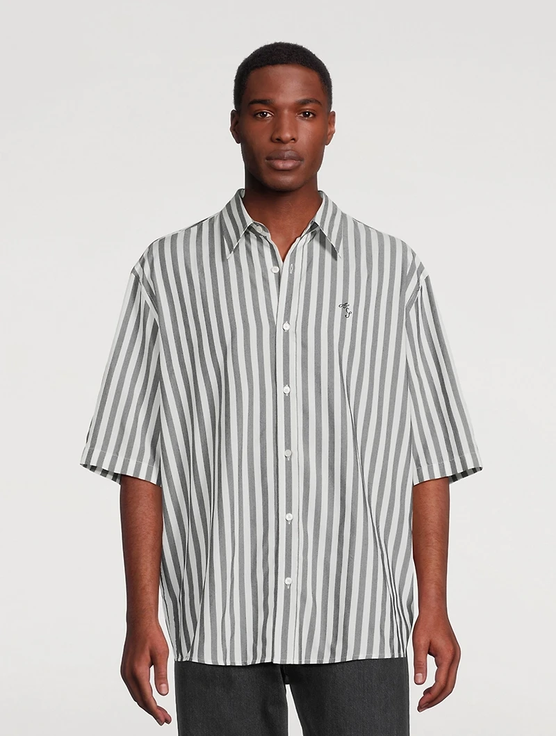 Short-Sleeve Shirt Striped Print