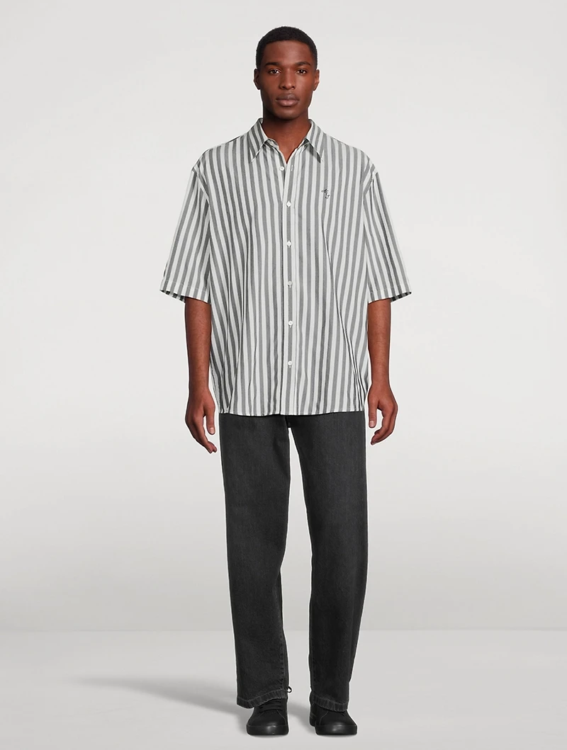 Short-Sleeve Shirt Striped Print