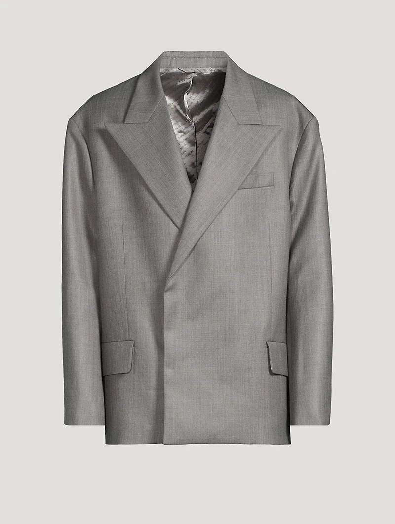 Wool-Blend Relaxed Suit Jacket