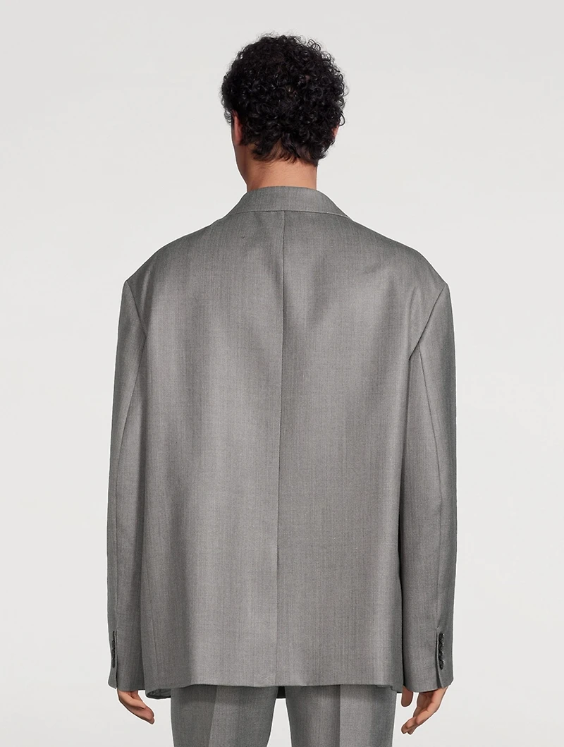 Wool-Blend Relaxed Suit Jacket