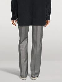 Wool-Blend Tailored Pants