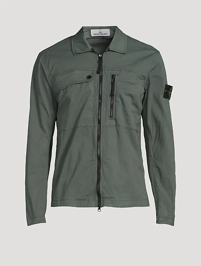 Stretch Cotton Twill Overshirt