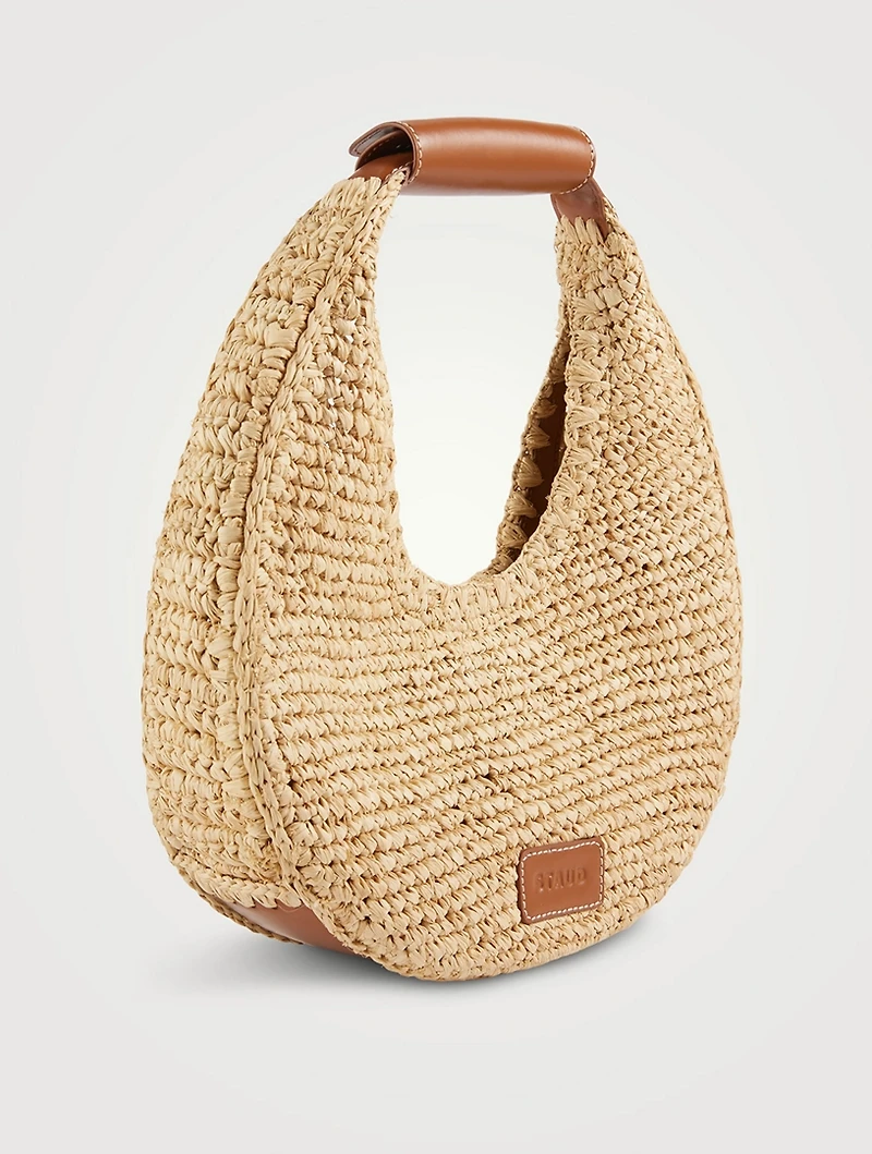 Moon Raffia Shoulder Bag