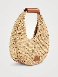 Moon Raffia Shoulder Bag