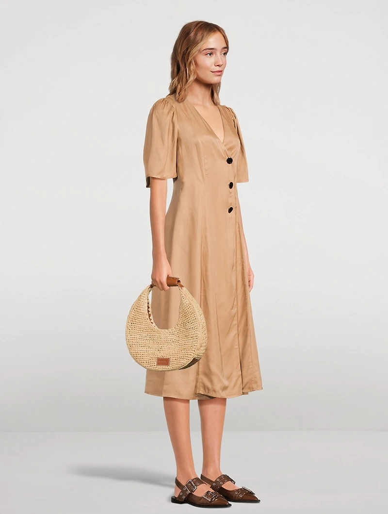 Moon Raffia Shoulder Bag