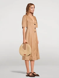 Moon Raffia Shoulder Bag