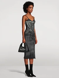 Jasmine Midi Dress Denim Print