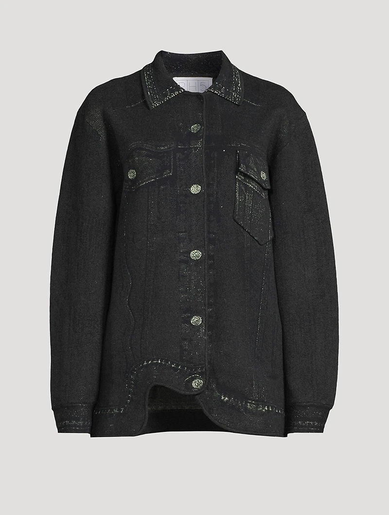 Hana Denim Print Oversized Jacket