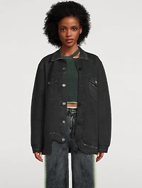 Hana Denim Print Oversized Jacket