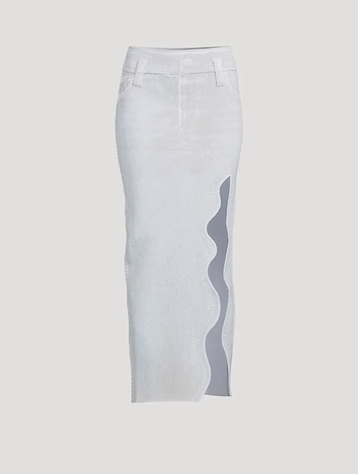 Lily Wavy Skirt Denim Print