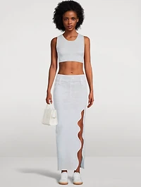 Lily Wavy Skirt Denim Print